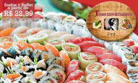 O Wasabi agora é Temaki! Rodízio Oriental de Sushis + Buffet Liberado com carnes, massas, guarnições, a partir de R$22,99. Opções para até 4 pessoas!