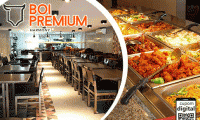 ALMOÇO à vontade no Boi Premium Harmony! Festival All Inclusive com buffet liberado (carnes, saladas, pratos quentes, e muito mais), sirva-se quantas vezes desejar por apenas R$ 19,90.